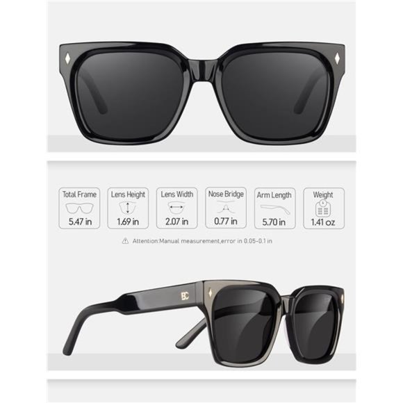 ? Polarized  Sunglasses for Women: UV Protection Womens and Mens Square Shades